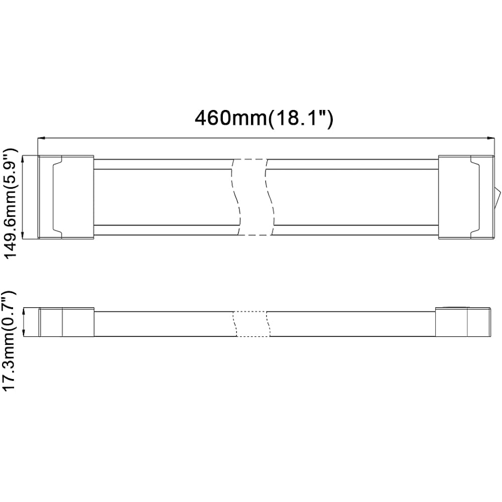 LED Light Room Lamp Land Length 460mm Width 150mm 2160 Lumen White Human Wide -angle Bear High Bear High Beam High Output Low -current 12V/24V Hiace Light Vantrack Truck Trainer Applicable to Camper Camping Car (1 pc)
