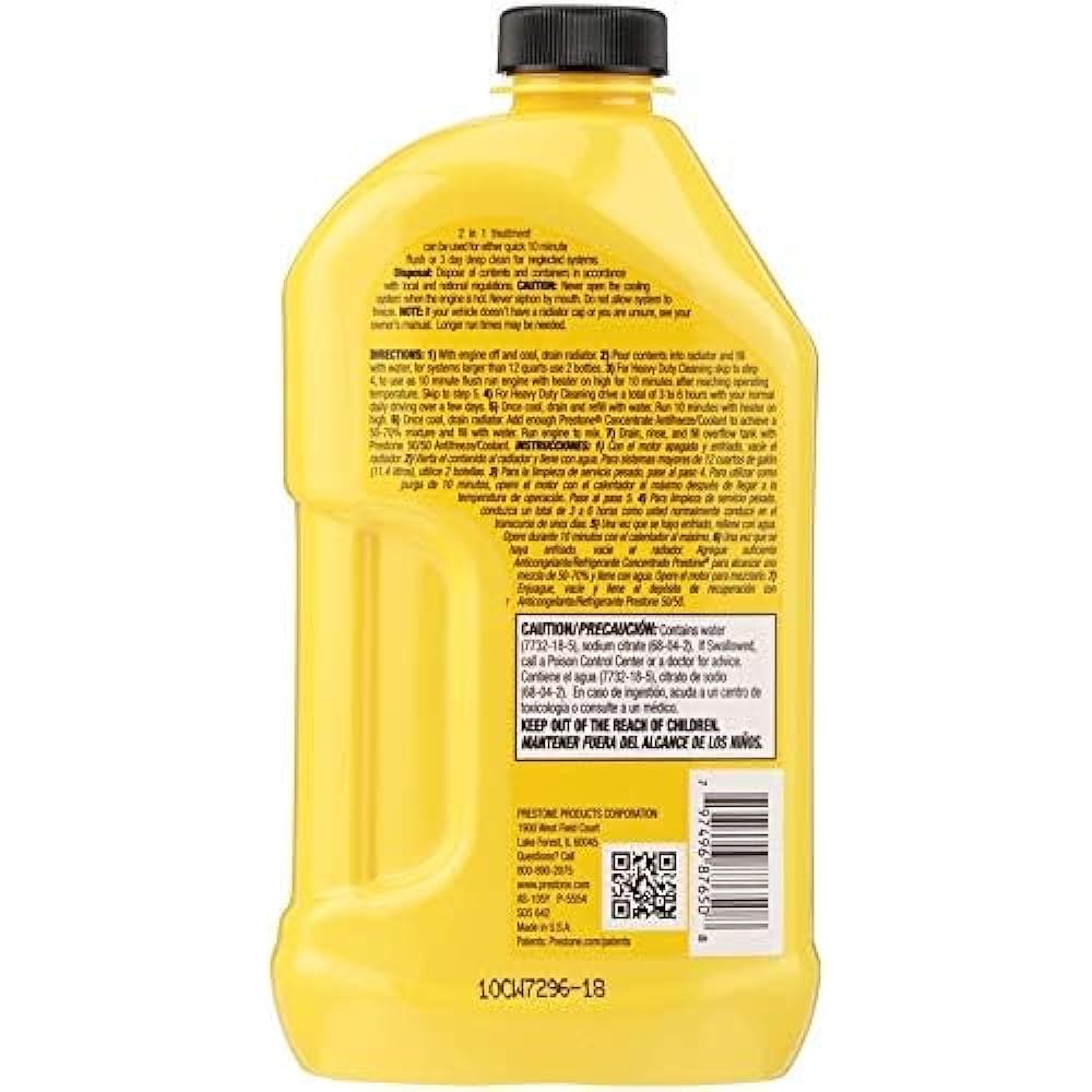 Prestone AS105 Radiator Flash and Cleaner --22 Oz --2 Pack