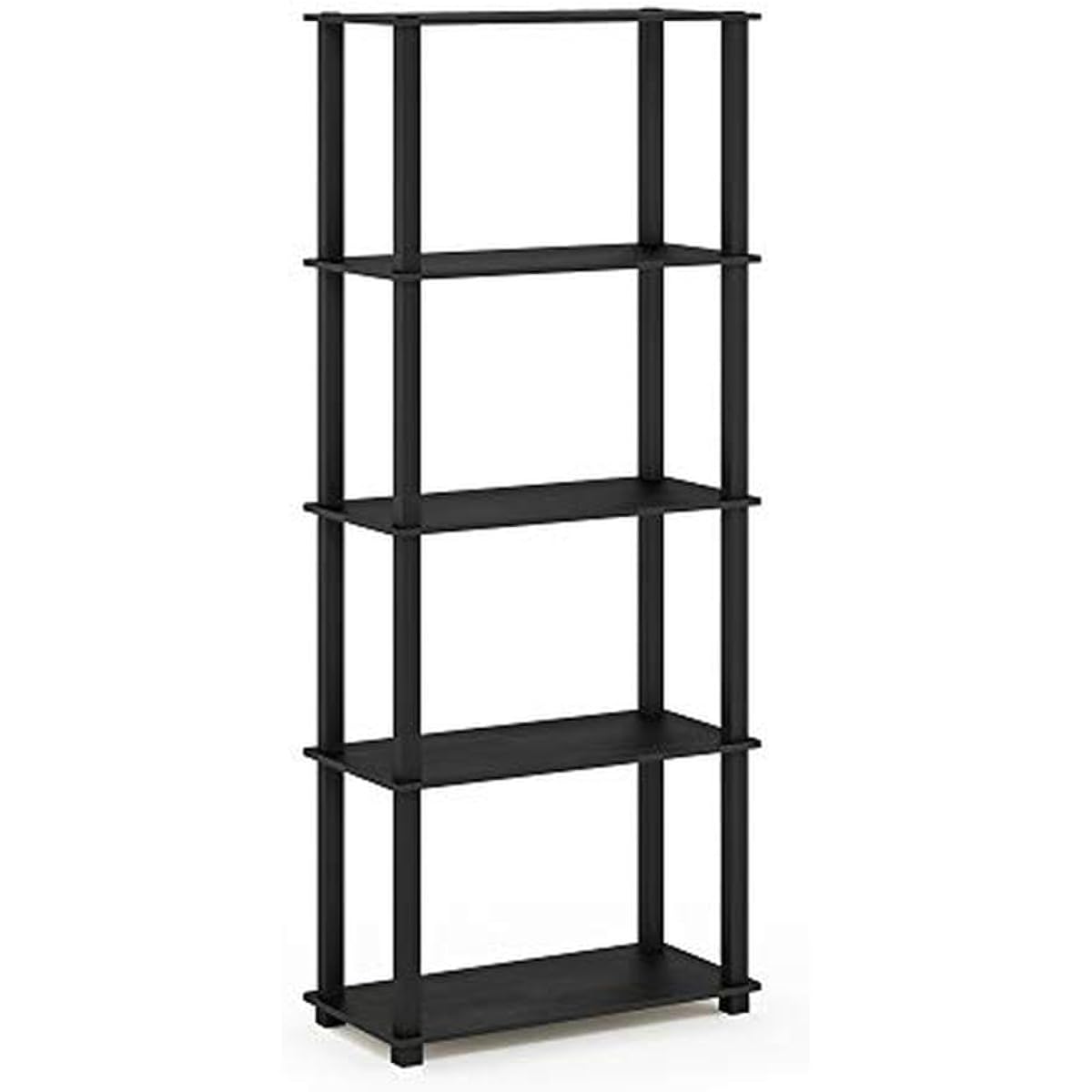 Furinno Multipurpose Shelf Display Rack Americano/Black 5 Tiers with Square Tube Turn S Tube [Regular Japanese Import Product]