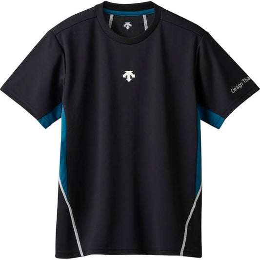 [DESCENTE] Short Sleeve Shirt, Volleyball, Short Sleeve, Sweat Absorbent, Quick Drying, Breathable, Easy to Move, Side Panel Design, Men's, Women's, Club Activities
