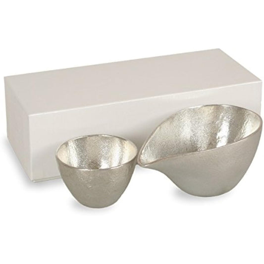Guinomi choko Nousaku 100% genuine tin Sake cup set Guinomi tin Katakuchi small tin