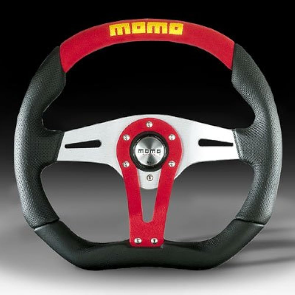 MOMO Steering Trek 35 Pie Leather/RED T-2
