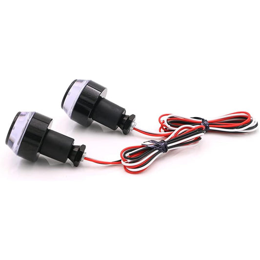 Motorcycle Handlebar End Light 12 LED Turn Signal Lamp Scooter Turn Signal Flasher Resistor Front Rear Light Assembly for Chopper Cruiser Classic Vintage Motorcycle