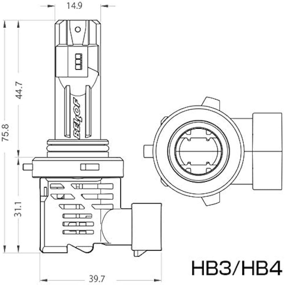 BELLOF LED Small Halogen Equivalent Size Headlight/Fog Lamp 6500K 3600lm Easy Installation Precious Ray Z (HB3/HB4)