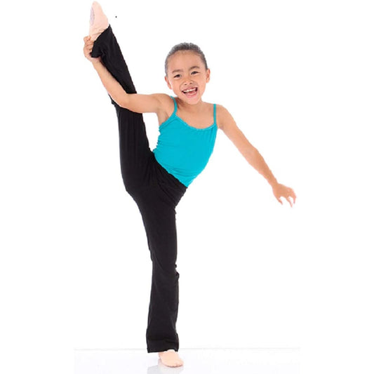 Jazz Pants Ballet Stretch Dance Pants Black Children's Black Long Pants Stretch Pants Boot Cut (Small Size) (140cm)