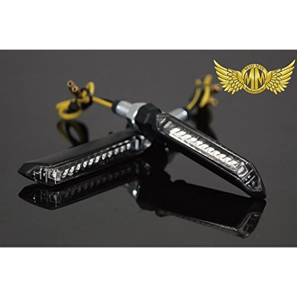 Motorcycle 12 LED Flowing Turn Signal Sequential Clear Set of 2