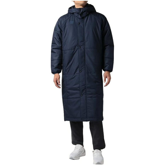 [Umbro] Men's Outerwear Soccer Filling Warm Windproof Water Repellent Stretch Cold Protection Long Coat Removable Hood