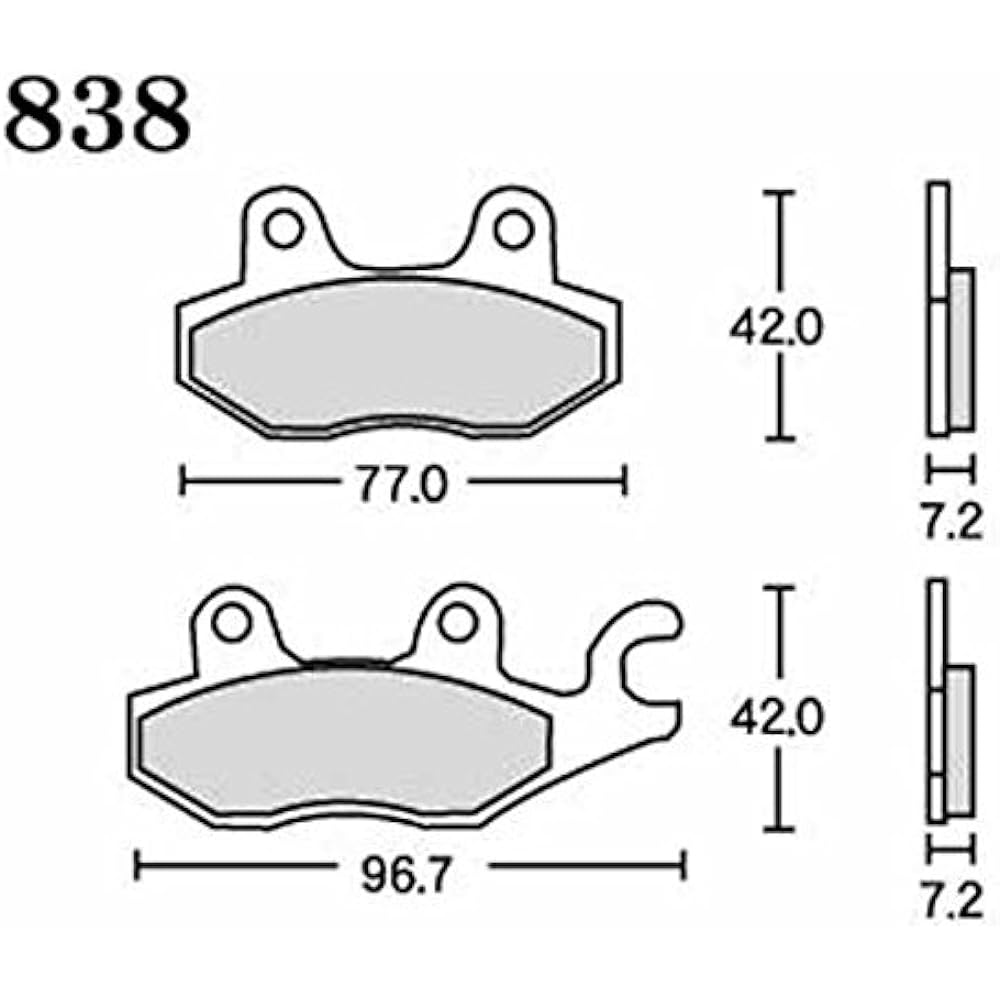 RK EXCEL RK (RK) Brake Pad Mega Alloy HONDA:NSR50/80 '93~ (Front) etc. Motorcycle Motorcycle 838MA-X