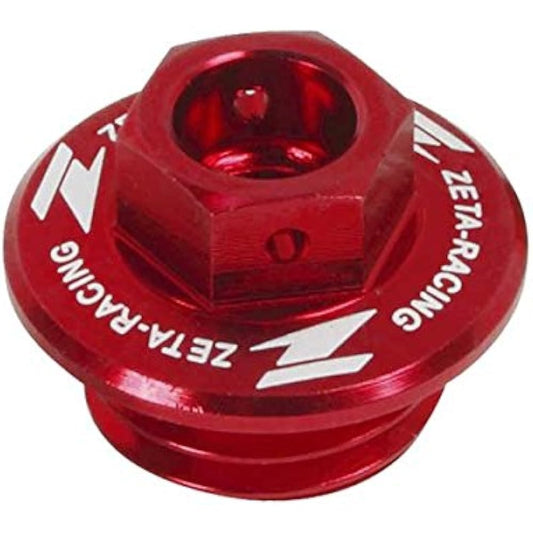 ZETA ZE89-2210 Oil Filler Cap, Aluminum, Red, Screw Diameter/Thread Pitch: ?20/P = 1.5, Yamaha XT250 SEROW250 Sero, 05-13, Suzuki