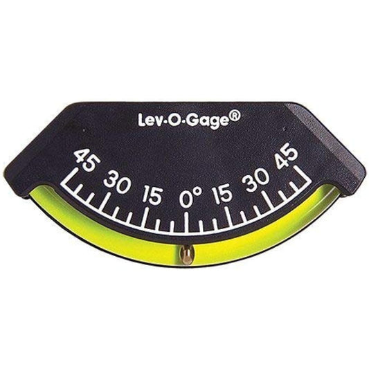 Sun Company Lev-o-gage Heel Angle Sailing Inclinometer (Marine) | Mounted on Ship Bulkhead Black with White Letters