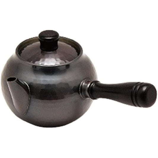 Shinko Metal (Sinkoukinzoku) Teapot Black Copper Finish 370ml Pure Copper Black Copper Finish Hammered Teapot Yokote BC-112