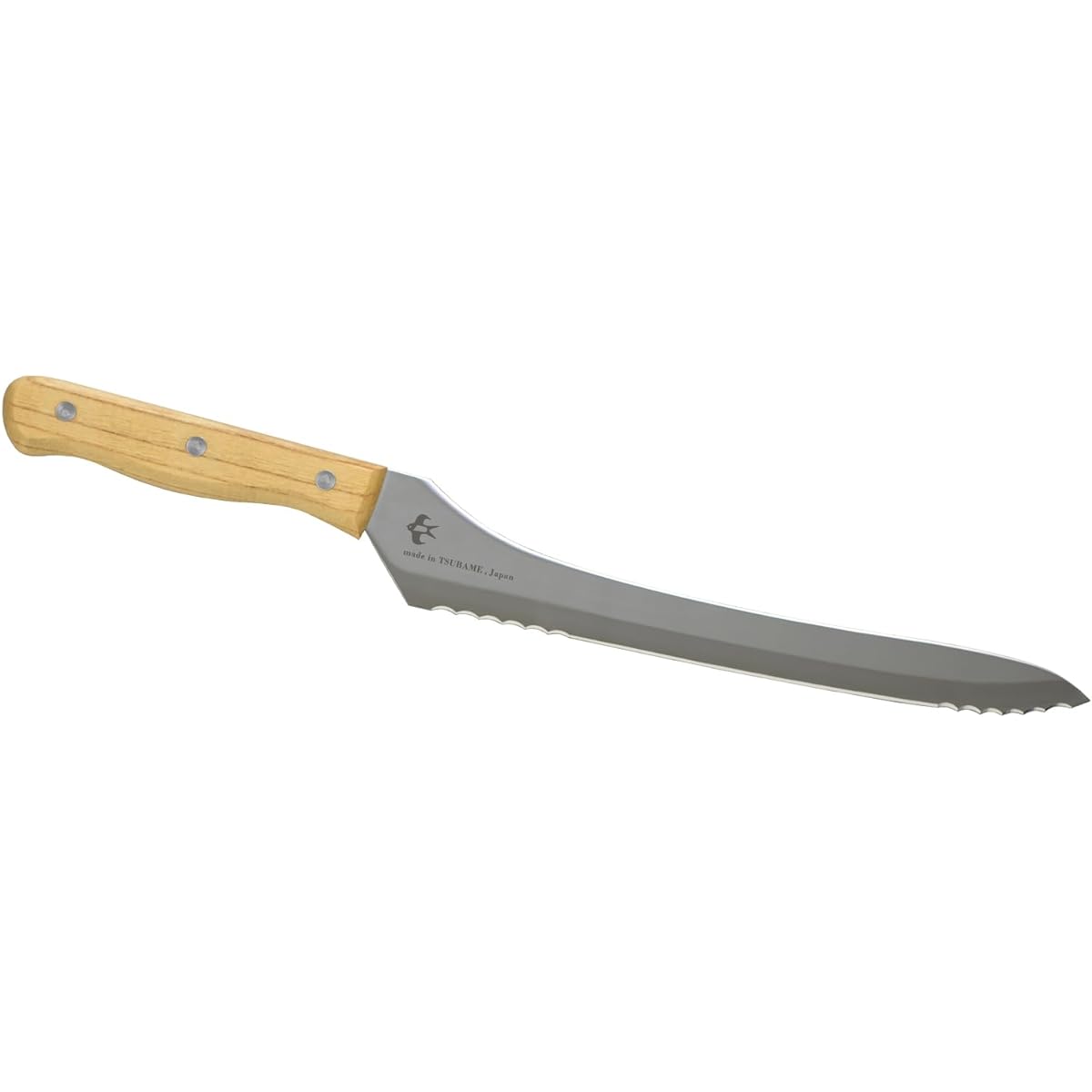 Ernest Bread Knife Swallow Bread Knife 23.5cm Made in Japan Wooden Handle A-77028 Natural
