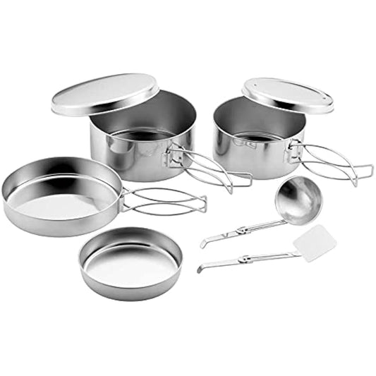 Made in TSUBAME Outdoor Camping Cooker Set Touring Cooker 8 Piece Set No Storage Bag Made in Japan Mirror Finish Lightweight Compact Solo Camping Bike Touring Cycling Mountain Climbing Fishing Disaster Prevention OD-1