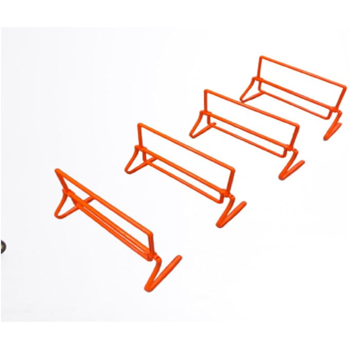 Sturdy and Durable Fluorescent Orange 3-in-1 Soccer Training Hurdle/Jumping Sports Equipment/Field Practice Agility Adjustable Hurdle 3 Heights: 17cm, 24cm, 32cm 1 Set/4 Pieces + Hand Strap/Made in Taiwan