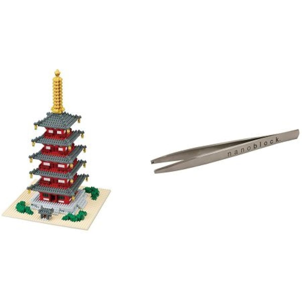 Nanoblock Five-storied Pagoda Deluxe Edition NB-031 with tweezers exclusively for Nanoblock