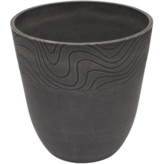 Lead Style Smooth Calm Pot 40 Planter with Hole Resin Charcoal φ40×H40cm S-13V40CH