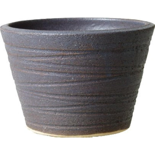 Plus Garden Flowerpot Shave Middle Φ445mm With Bottom Hole Shadow Cobalt Shigaraki Ware 74-02