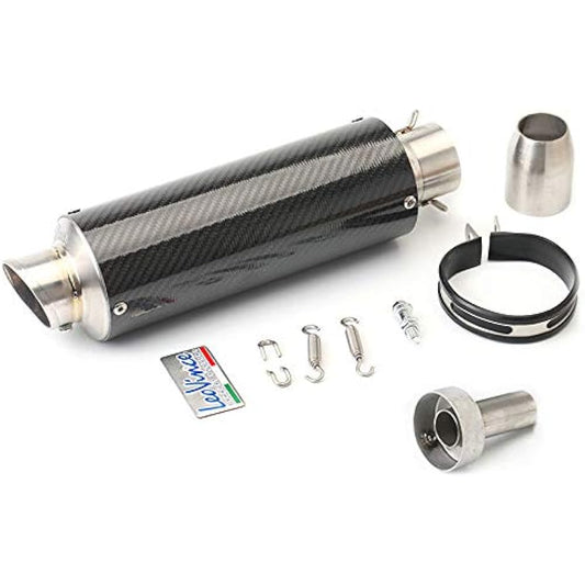 Bike Slip-on Muffler Bike Silencer Stainless Steel + Carbon General Purpose 50.8mm Length 350mm