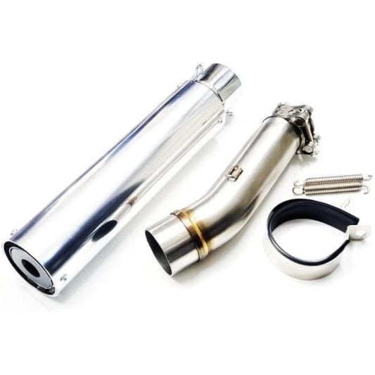 W2-57SV CB400SF Muffler CB400SB NC42 General Purpose Compatible with genuine exhaust pipe Slip-on muffler silencer with 50.8mm muffler intermediate pipe (silencer color (NEW silver))