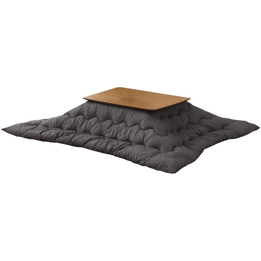 Comforea Denim Style Knit Kotatsu Comforter, Thick 100% Cotton, Antibacterial and Odor Resistant, 205 x 285 cm, Rectangular, Large, Black