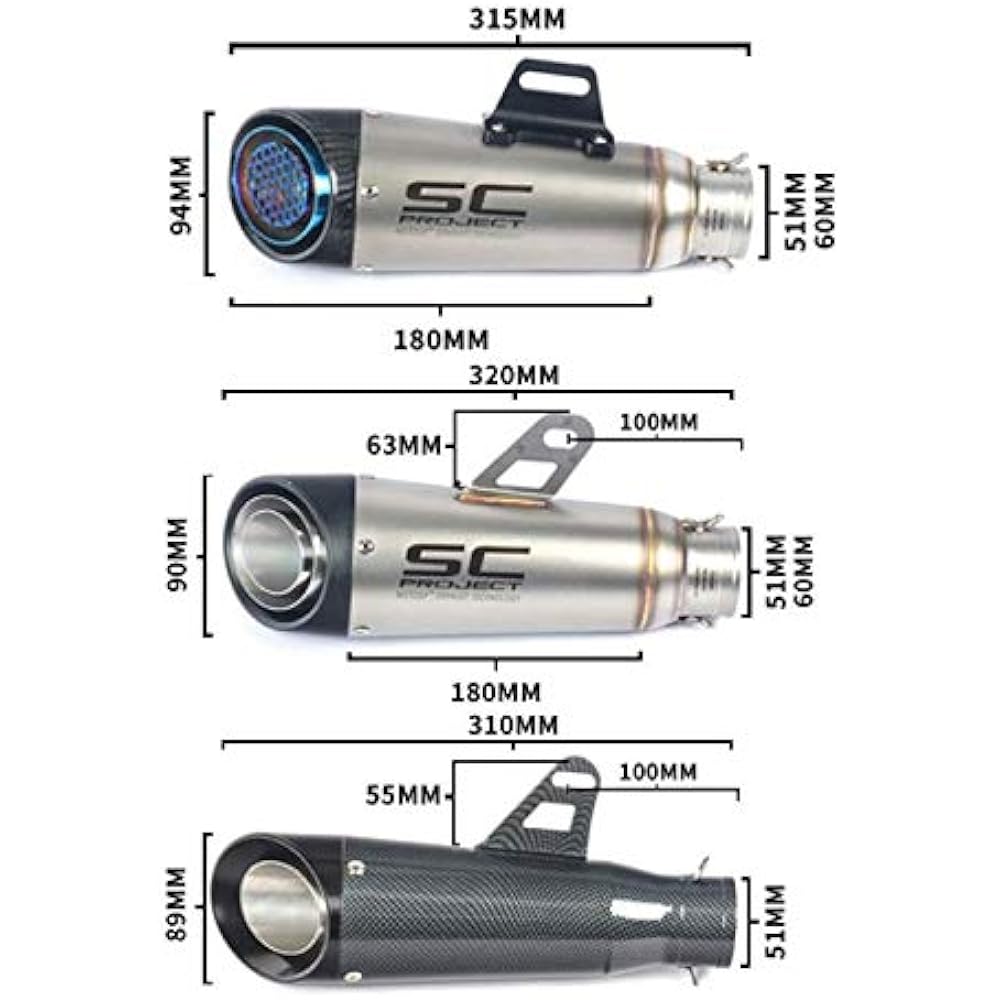 Bike Muffler, Slip-on Muffler, Bike Silencer, 2 inches (50.8 mm)