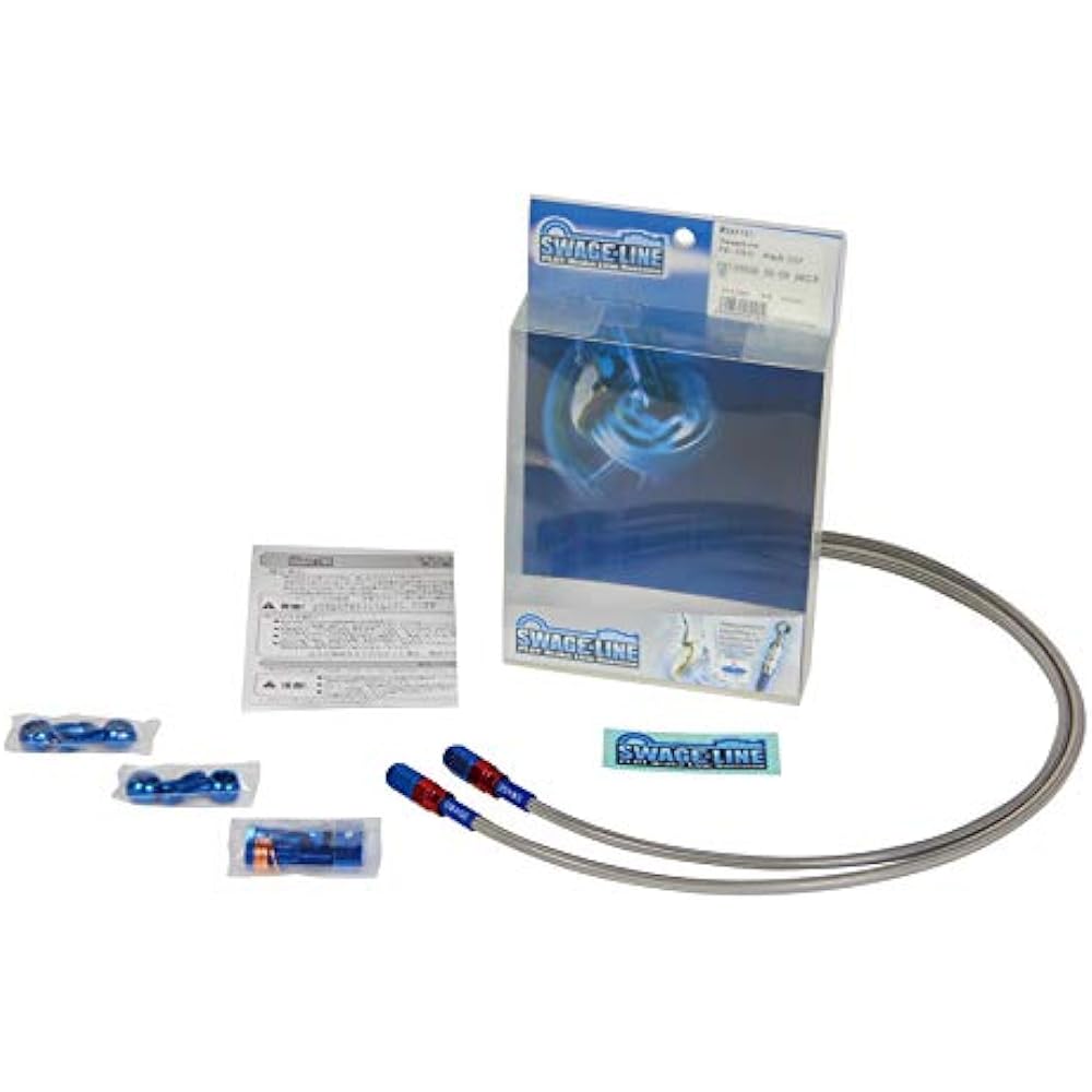 SWAGE LINE Front Brake Hose KIT Aluminum (Red/Blue) Clear Hose ZRX1200 DAEG (09-12) SAF730 [HTRC3]