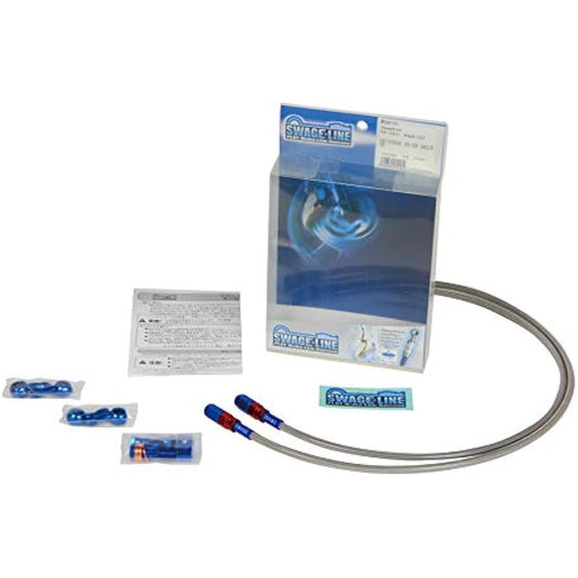 SWAGE LINE Front Brake Hose KIT Aluminum (Red/Blue) Clear Hose ZRX1200 DAEG (09-12) SAF730 [HTRC3]