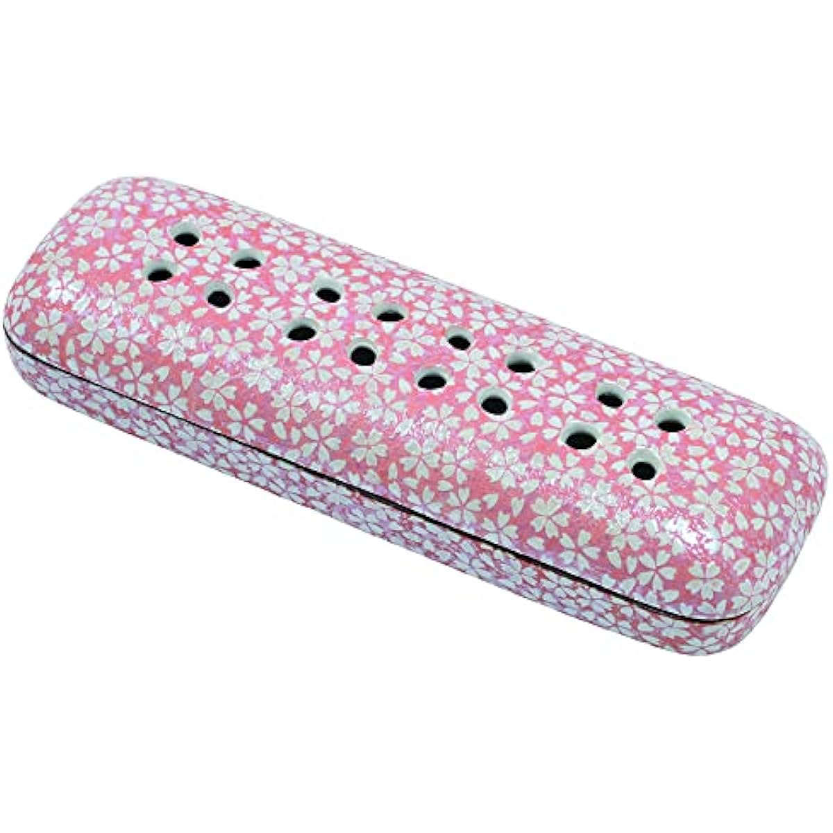Incense stick plate for lying down, incense holder, Buddhist utensils, incense burner, interior decoration, meditation, relaxing, stylish, cute, incense holder, modern, small, for Buddhist altars, cherry blossom pattern pink, large, 19.8 x 6.5 x 3.6 cm,