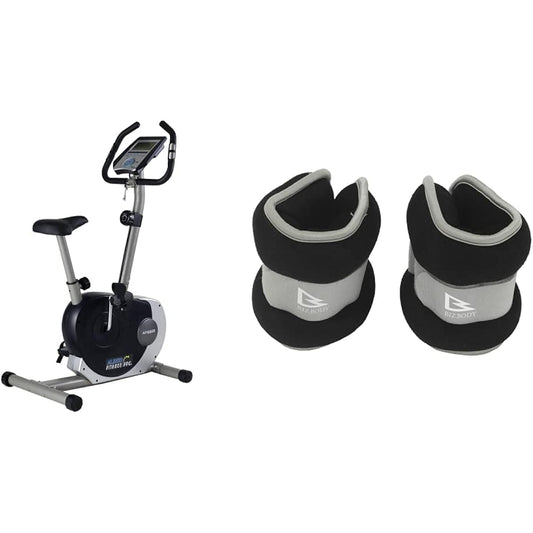 ALINCO Fitness Bike AF6200 Easy-to-read large LCD meter Aeromagnetic 8-level load adjustment Introduced on TV Quiet Saddle adjustment Easy assembly Heart rate measurement Easy movement Tablet tray + ALINCO Wrist ankle weight 2.0kg Set of 2 WB308