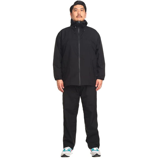 [B&T CLUB] [Sakazen] Large Size Men's Rainwear Waterproof Stretch Parka Long Pants Top and Bottom Set Setup Rain Gear for Commuting to School or Kappa Rainy Season Black Khaki 3L 4L 5L 6L 7L 8L 9L Equivalent BIG SIZE