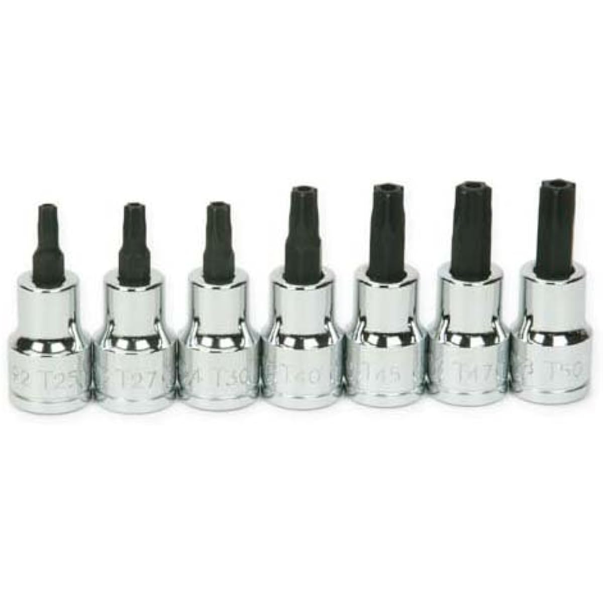 3/8" DR TAMPER RES TORX BIT SOCKET SET 7 PCS (31912) 3/8" Drive Tamper-Proof Torx Bit Socket Set 7 Pieces JHW31912