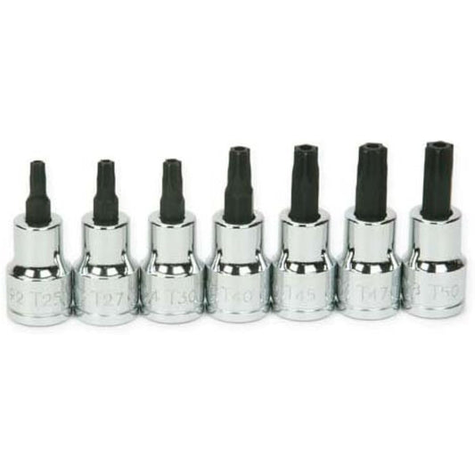 3/8" DR TAMPER RES TORX BIT SOCKET SET 7 PCS (31912) 3/8" Drive Tamper-Proof Torx Bit Socket Set 7 Pieces JHW31912