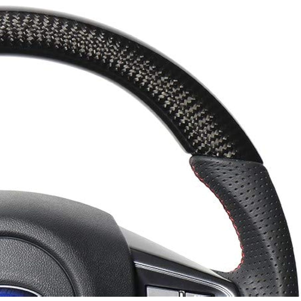 REAL Steering [Levorg (VM4/VMG)/WRX STI (VAB)/WRX S4 (VAG)] Black Carbon (Red x Black Euro Stitch) SBA-BKC-RD