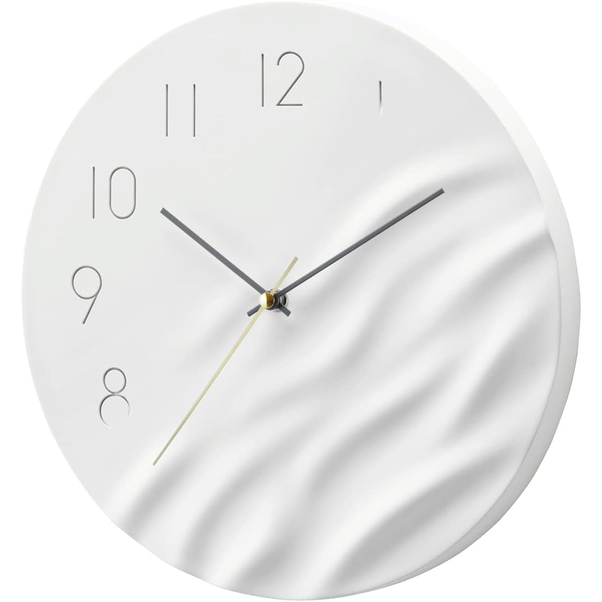 Interform Wall Clock Muisto CL-4296 Off-White Gray Gold Wave Sweep Movement