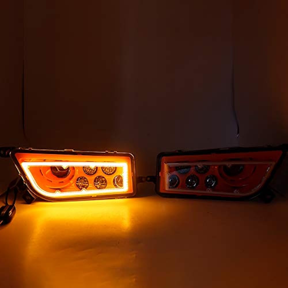 SOYAVISION 2015-2017 Polaris RZR 900 S RZR XP 1000 Turbo Orange UTV ATV LED Headlight Amber Halo Angel Equipment