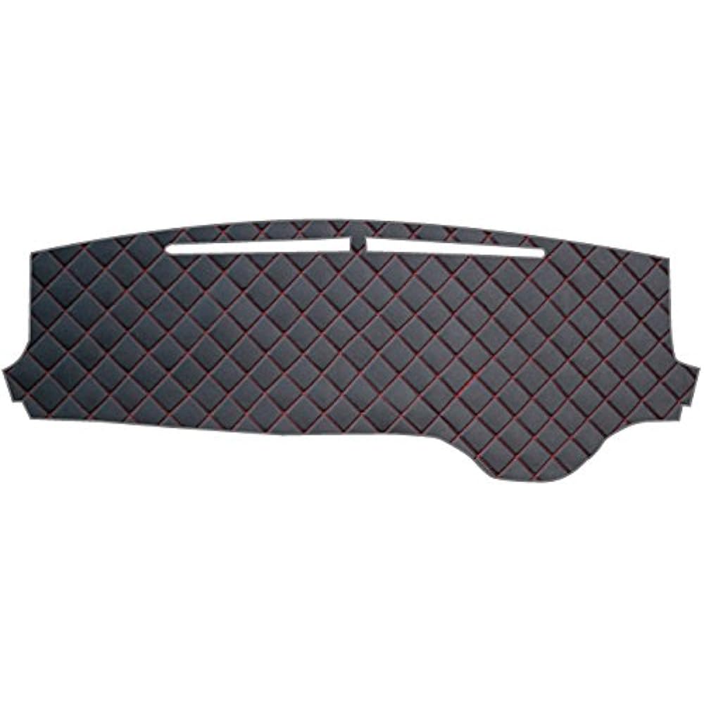 BMS Dashboard Mat DIK Leather Black S-SQUARE#50 Red [Honda N-WGN/Custom H25/11~JH1/2 No Auto Light Sensor] LDM-H38H-MSRE