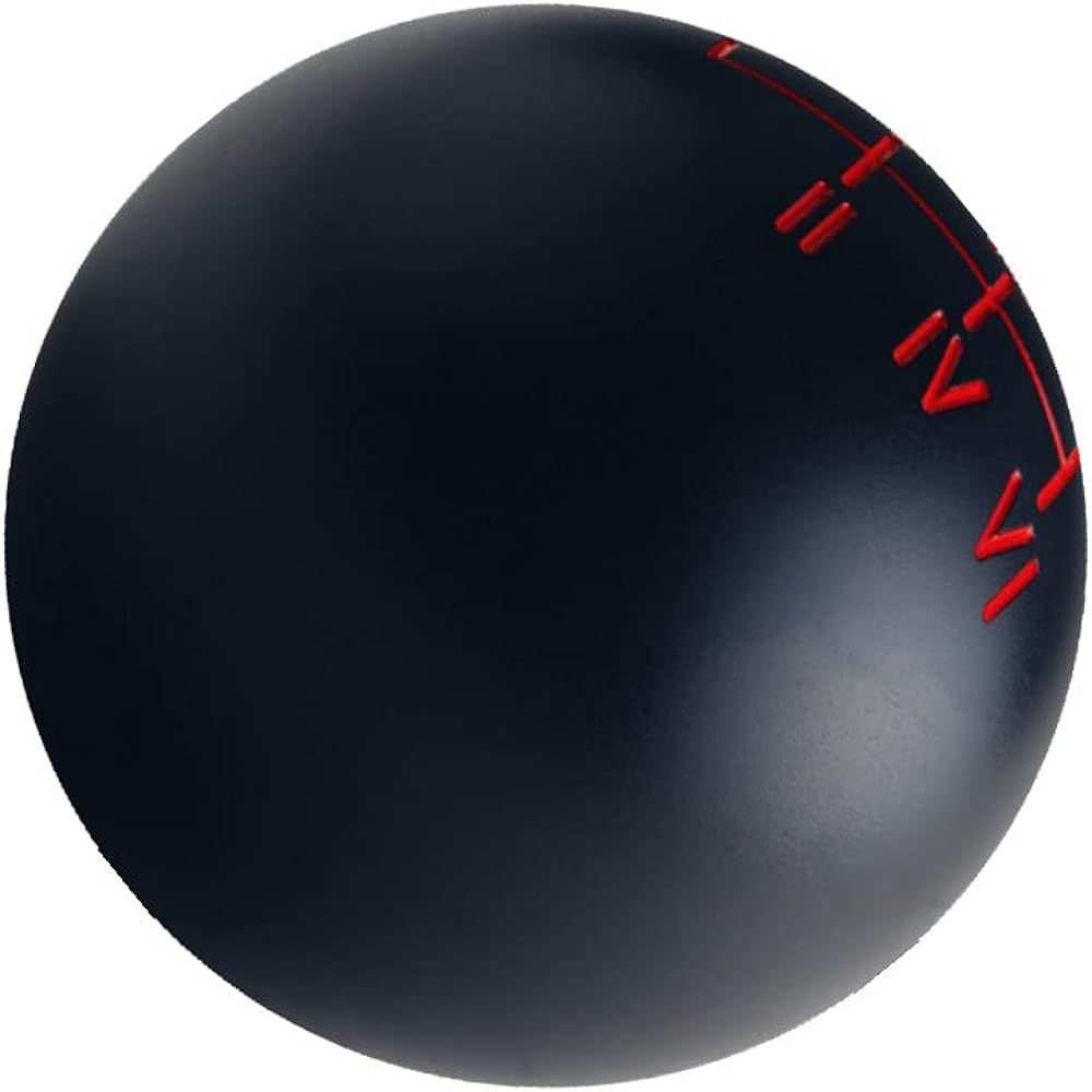 DEWHEL Black/Red Aluminum A spherical body Kaede Roman numeric Roman numerical shift knob 6 -speed short slow shifter M10x1.5 M10x1.25 M8x1.25 Adapter screw with screws