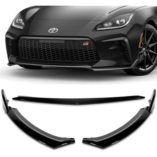 HK5 3 ABS ST style Front bumper lip spoiler Splitter side body kit trim protection 2022 2023 Toyota GR86 compatible (black painting)