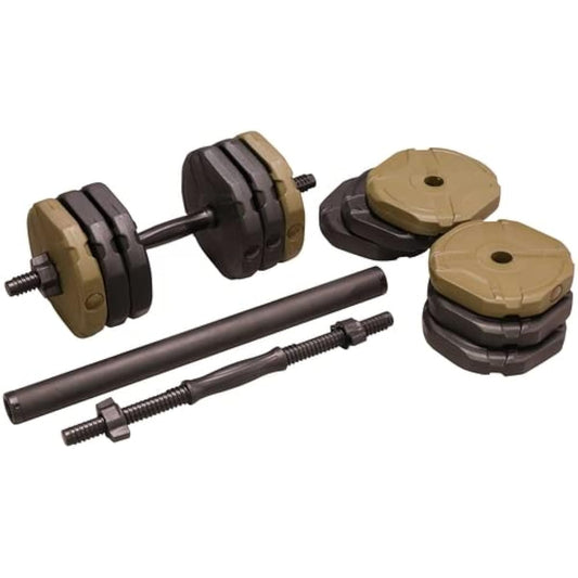 [Leading Edge] 2WAY Army Dumbbell 10kg x 2 & Connecting Shaft