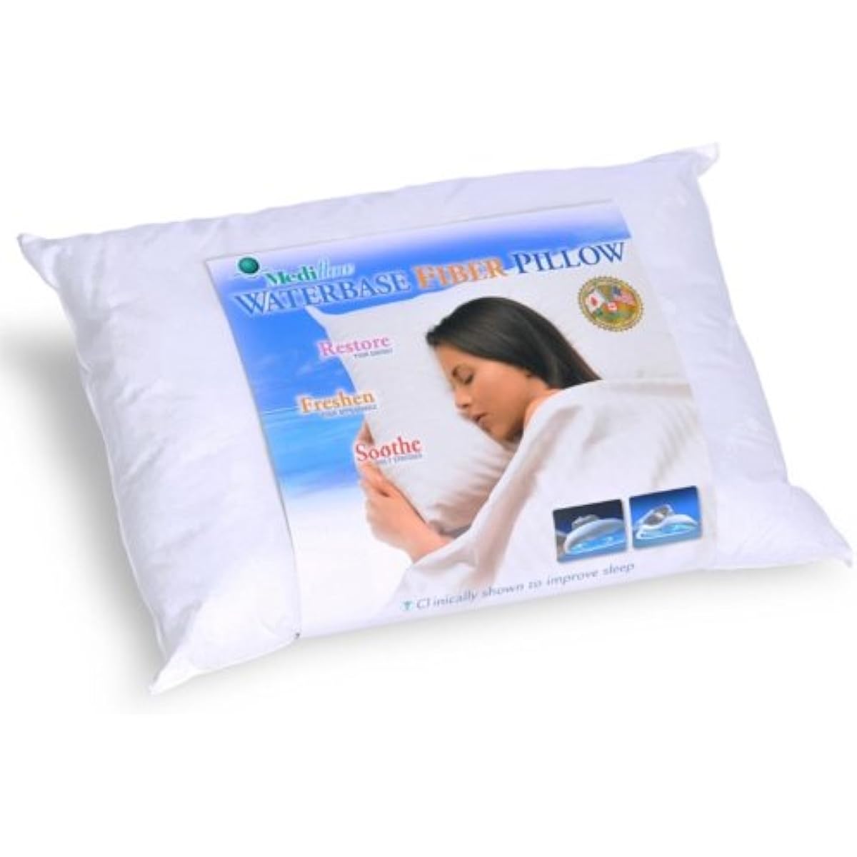 Mediflow Pillow White 51×71×14~18cm Mediflow Water Base Fiber Pillow Standard IKB-100010
