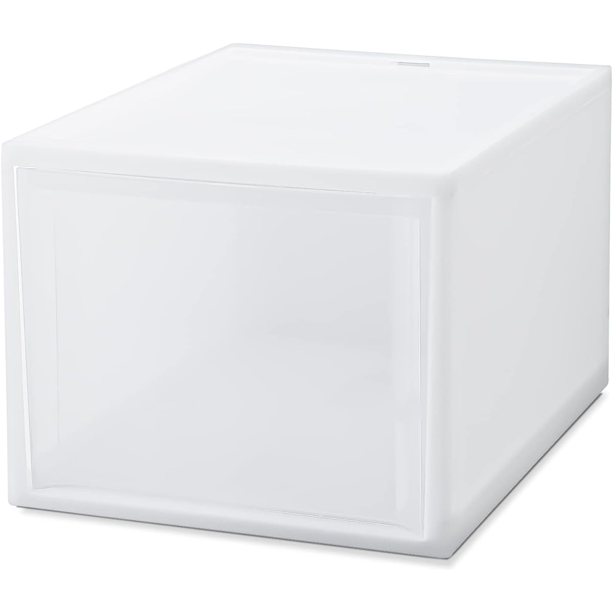 Squirrel Storage Box, Clothes Case, White, Stack System Case, Wide L, Can be mounted on casters, Desk area, documents, neat, small items, organized, prevents falling forward, tidying up, simple, made in Japan 154273