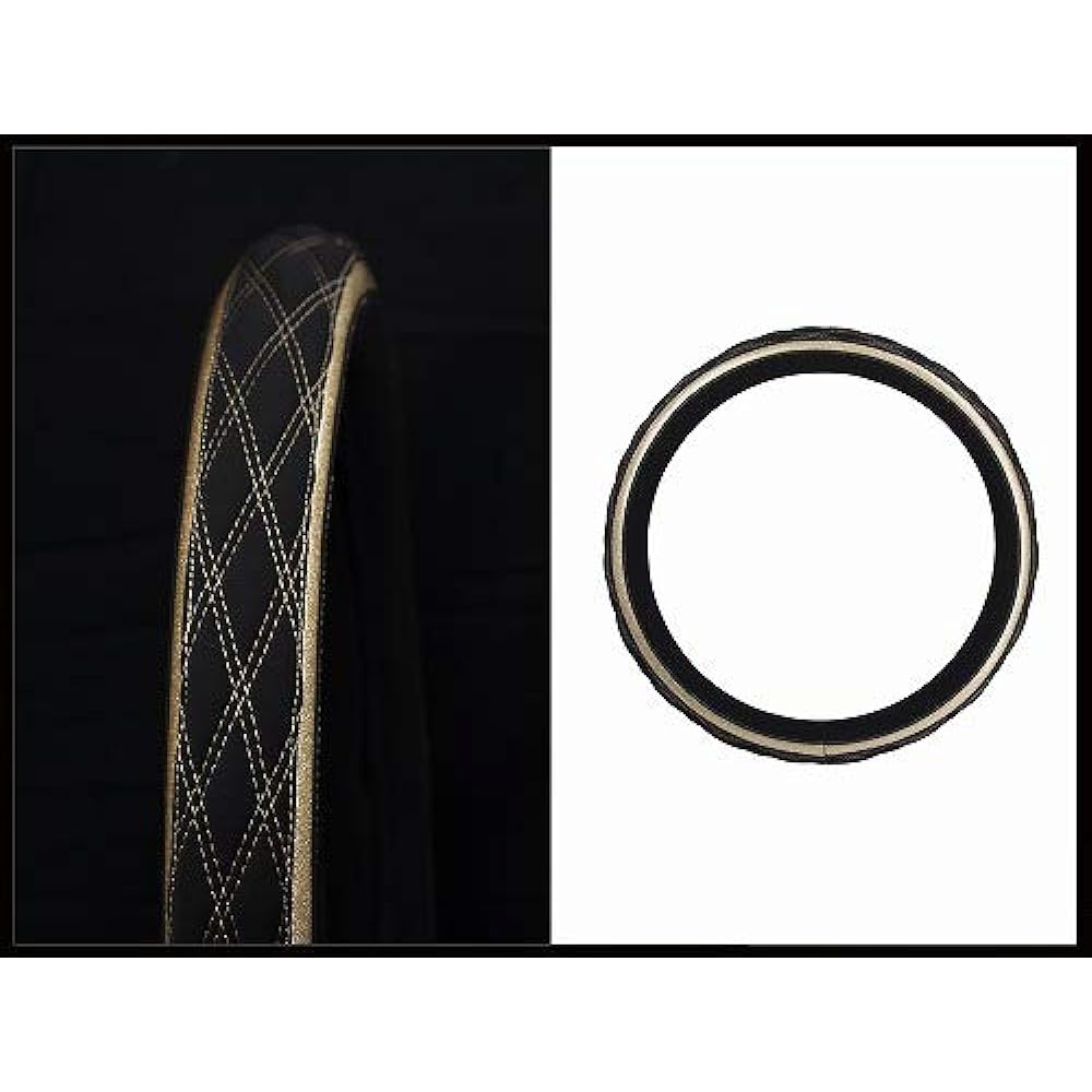 [Stock Clearance Big Deal!!] Berti Steering Wheel Cover Circle Black/Champagne Gold 2L [Sold out as soon as it runs out!!]