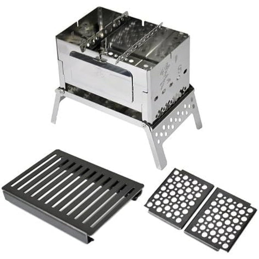 LOL's Compact Bonfire Grill B-6 3 Piece Set (B6/Dedicated Hard Roster/Grill Plate) SHO-0004-10-25 Charcoal Iron