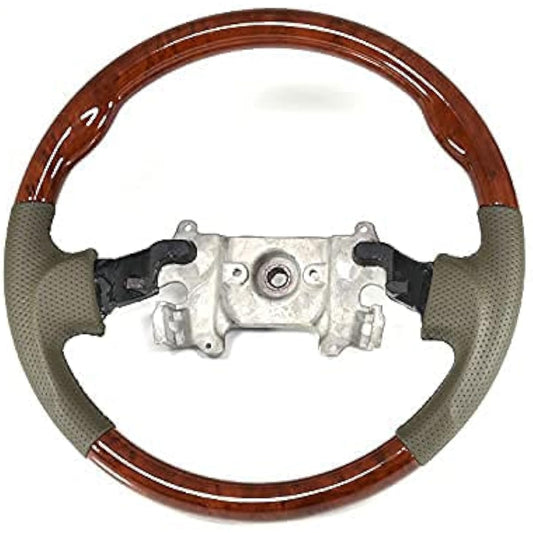 17641 Every Wagon DA64W Gun Grip Steering Beige Leather Brown Grain