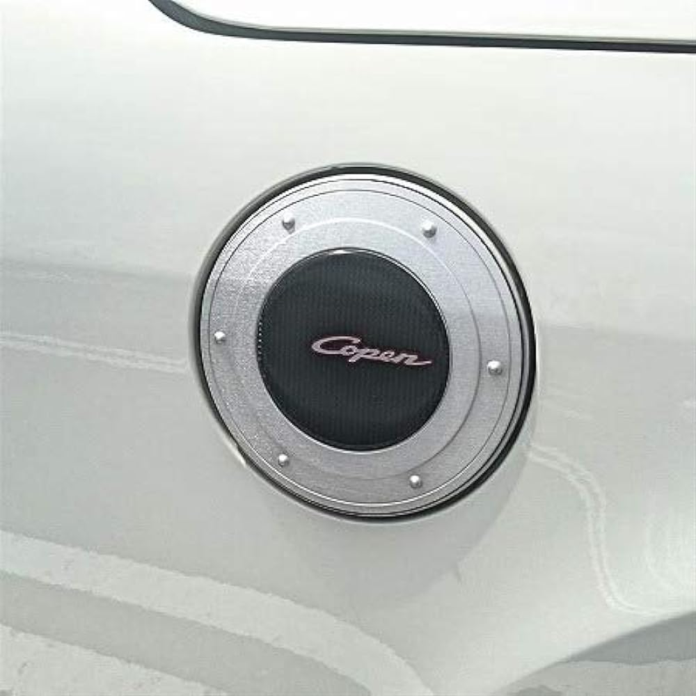 DAIHATSU Genuine Daihatsu L880K Copen Fuel Lid Garnish H14.6~H19.9 Dealer Option Accessories Aluminum Real Carbon Fuel Filler Sticker For Vehicle Models Only