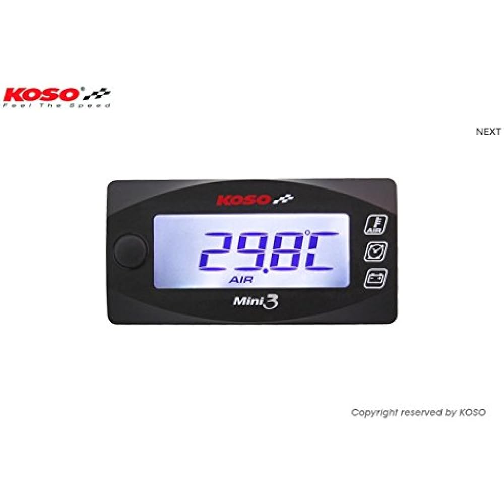 KN Planning KOSO Waterproof Bike Scooter Motorcycle Scooter LED Clock Outside Temperature Voltmeter Volt Meter 12V