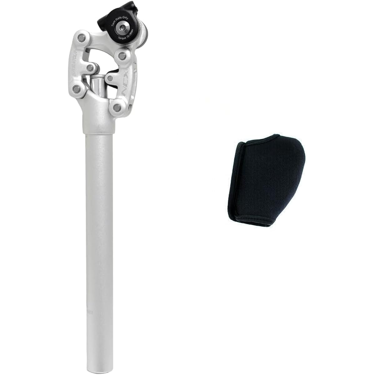 SR SUNTOUR SP12 NCX Suspension Seat Post w/ Protective Cover 27.2X350mm , Silver, VK2752