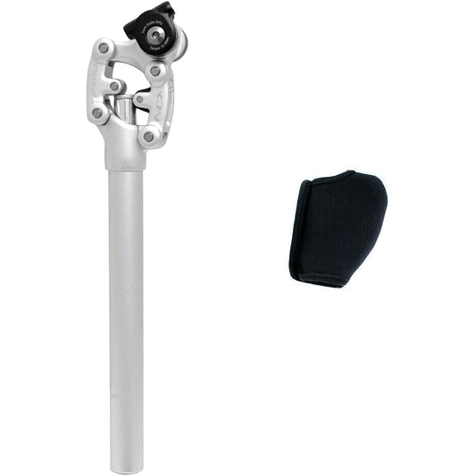 SR SUNTOUR SP12 NCX Suspension Seat Post w/ Protective Cover 27.2X350mm , Silver, VK2752