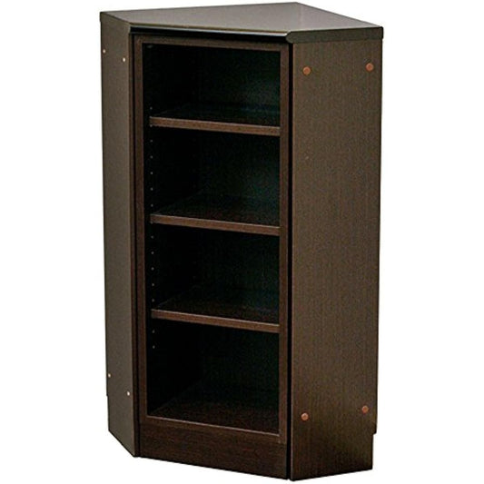 Standing Woodworking Thin Storage Made in Japan 39.8 x 39.8 x 82cm N Slim Corner Unit F Type Dark Brown 28022