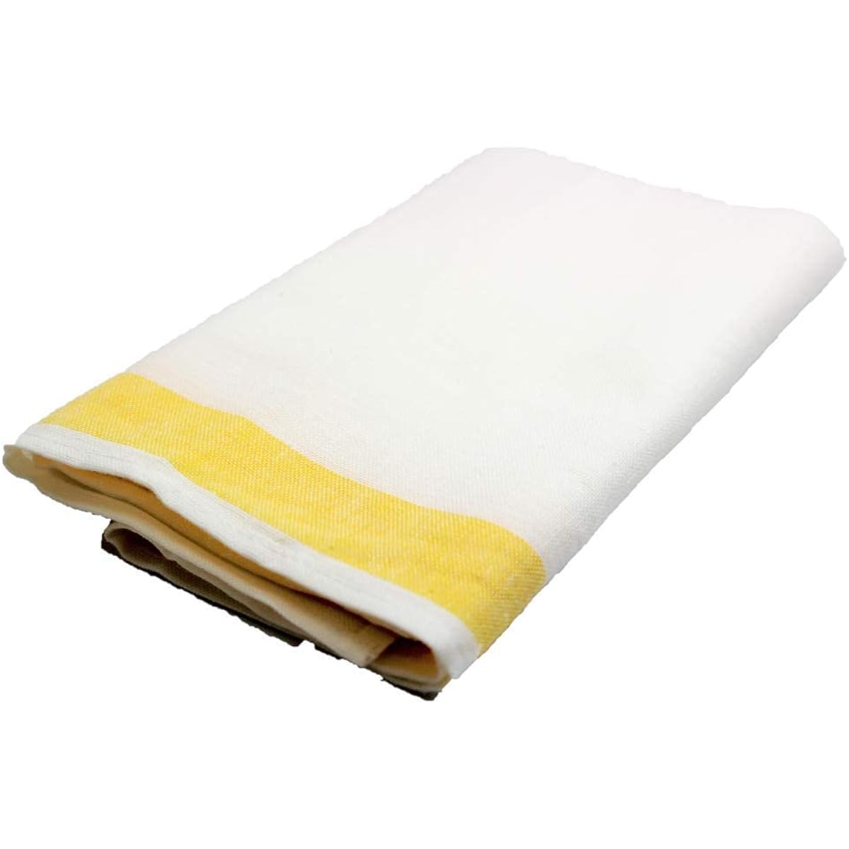 Made in Japan, linen blend glass towel, 50% cotton, 50% linen, 40 x 70, for professional use, for commercial use [10 pieces] (yellow border)